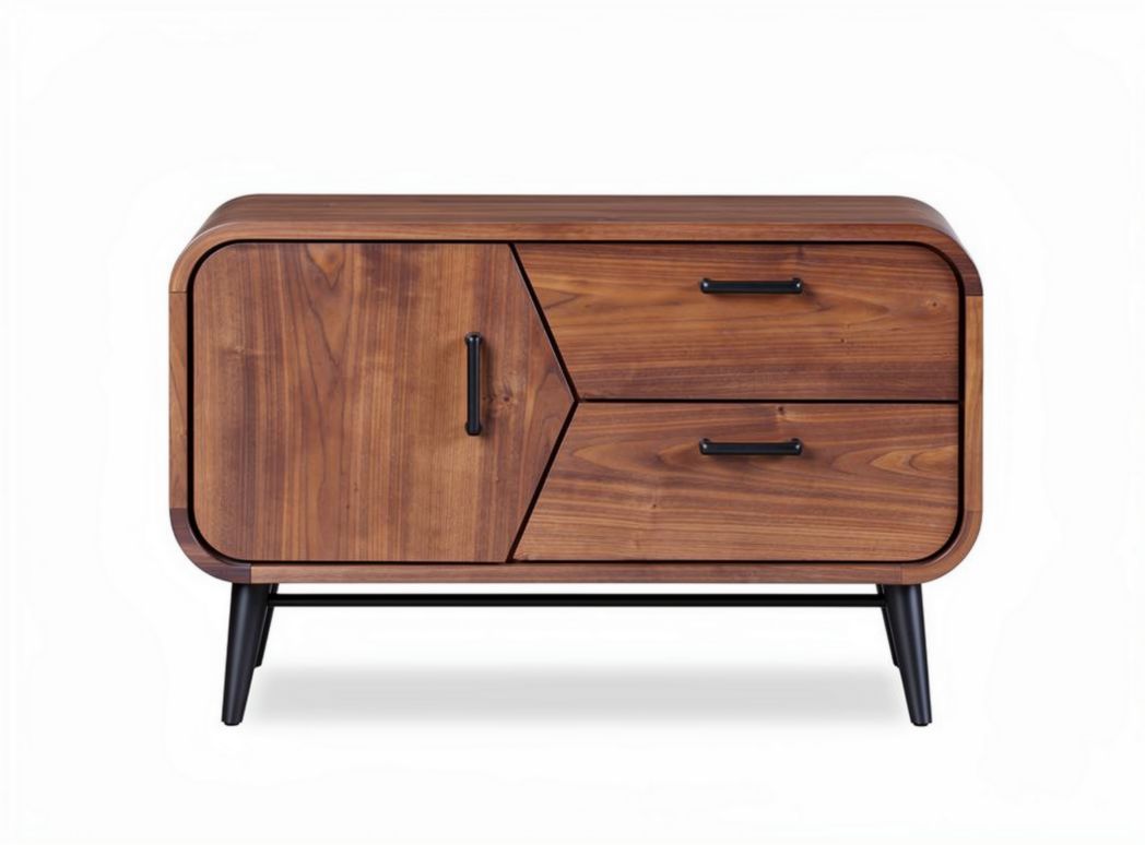 Meuble de rangement avec tiroirs en bois et métal - 80 x 40 x 45cm