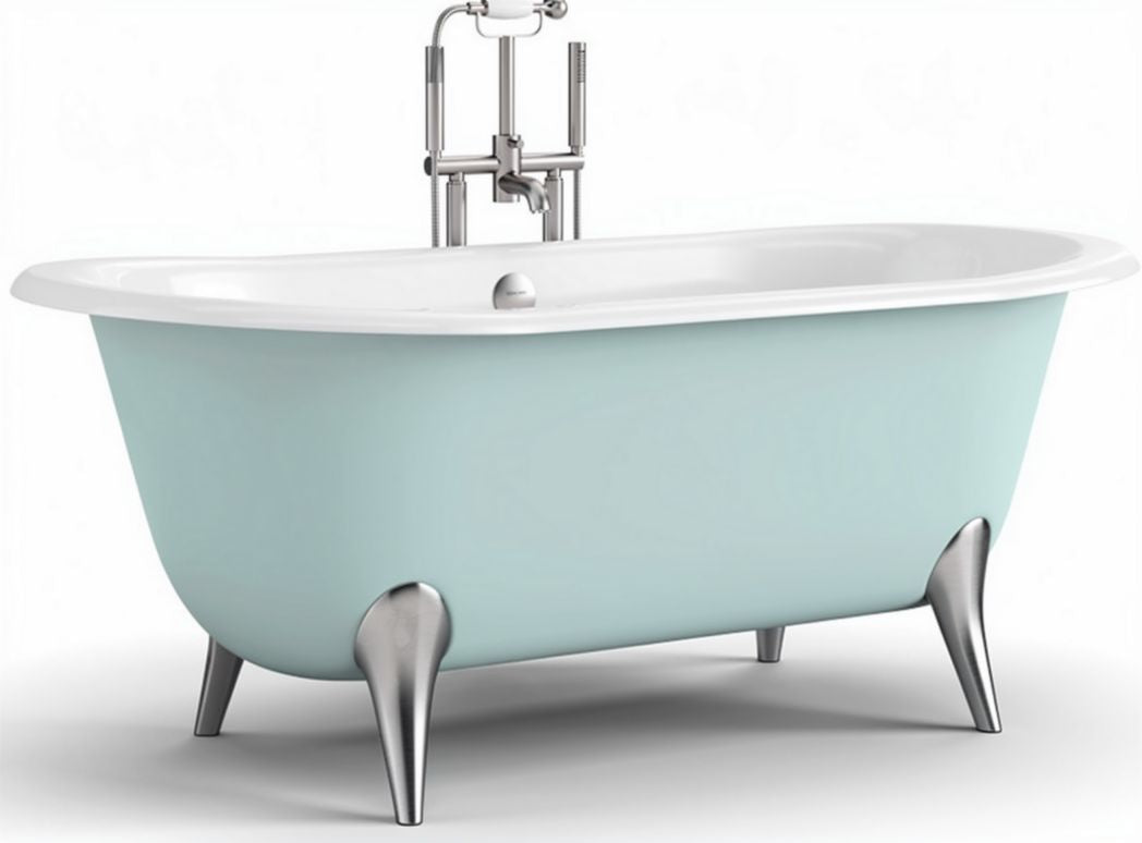 Baignoire sur pieds pour salle de bain en acrylique - 160 x 75 x 65cm
