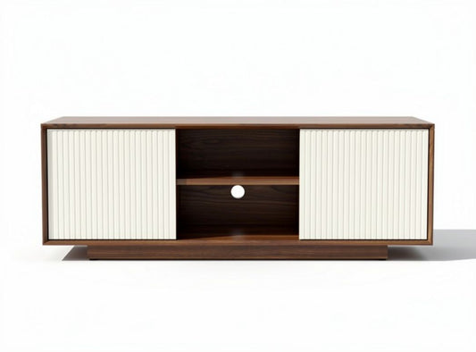 Meuble TV en bois avec portes coulissantes pour salon - 140 x 40 x 50cm