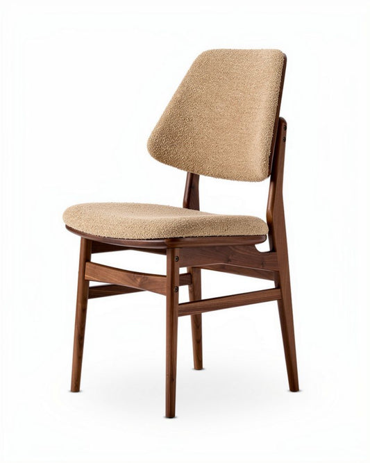 Chaise en bois avec rembourrage en tissu pour la salle à manger - 45 x 40 x 85cm