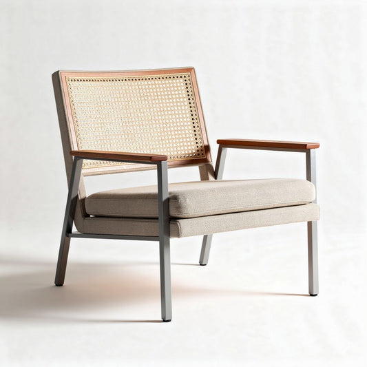 Chaise de salon en métal et tissu, conception ergonomique pour le confort - 80 x 70 x 75cm