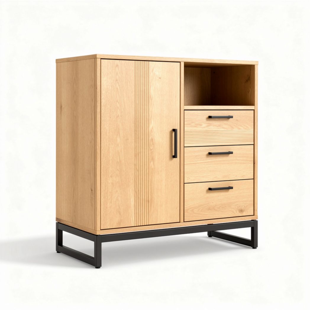 Meuble de rangement en bois avec tiroirs pour bureau - 80 x 40 x 90cm