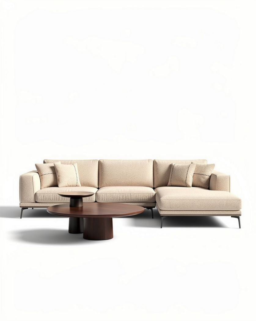 Canapé d'angle confortable pour salon en tissu - 250 x 100 x 85cm