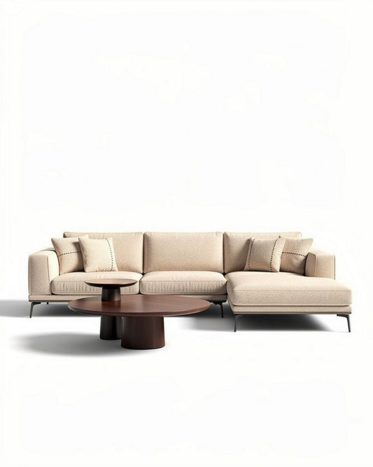 Canapé d'angle confortable pour salon en tissu - 250 x 100 x 85cm